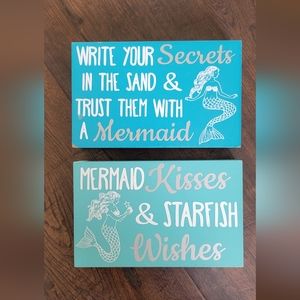 Set of 2 Mermaid signs